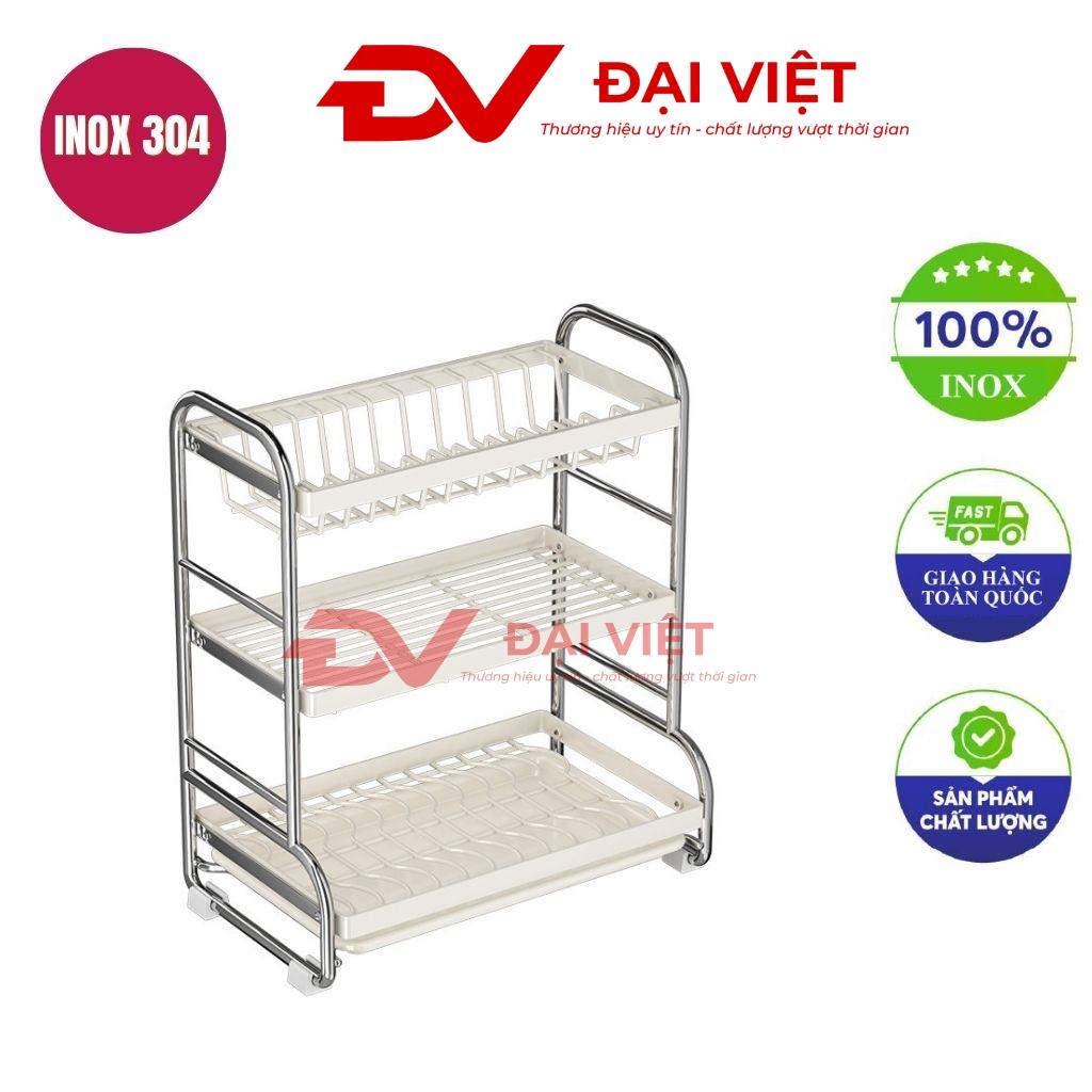 kệ chén inox 3 tầng 40x24x50cm