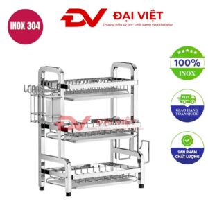 kệ chén inox 3 tầng 43x24x64cm