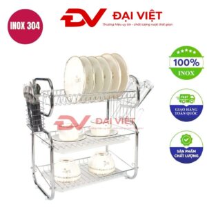 kệ chén inox 3 tầng 43x36x48cm