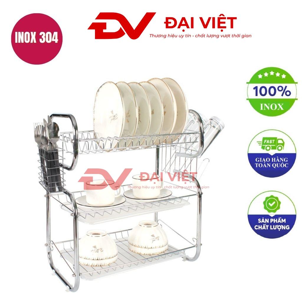 kệ chén inox 3 tầng 43x36x48cm