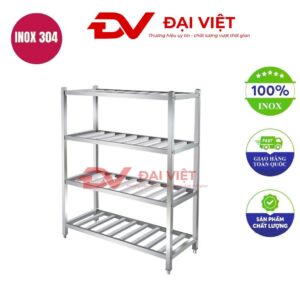 kệ chén inox 4 tầng nan 1800x500x1500mm