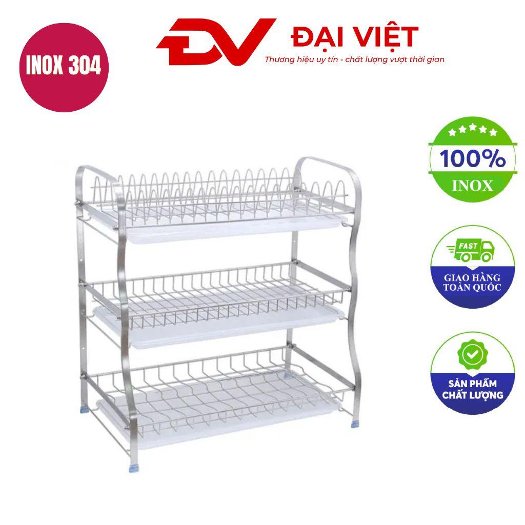 Tổng quan kệ để cốc chén inox 3 tầng Cơ Khí Đại Việt