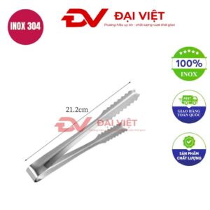 kẹp gắp đá inox 21.2cm