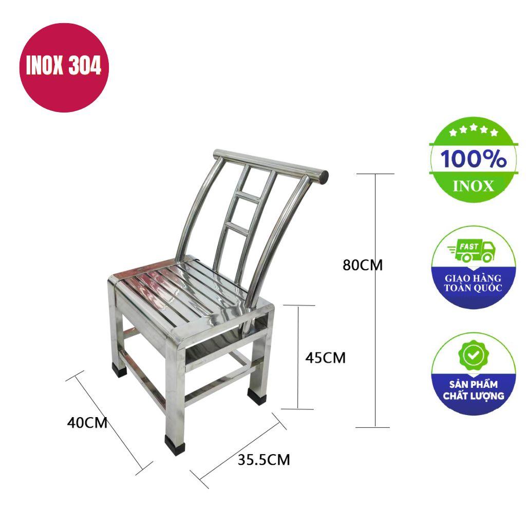 Mối hàn TIG khí Ar và đường viền chấn CNC tinh xảo trên ghế dựa inox GC06