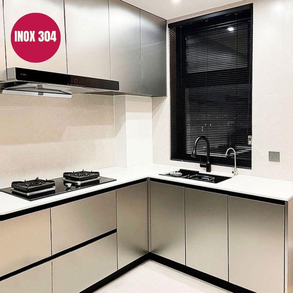 Bảng thông số kỹ thuật hệ tủ bếp khung inox chữ u 3.5m