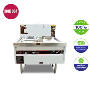 Bếp á 1 họng gang có quạt thổi và bầu nước 1m