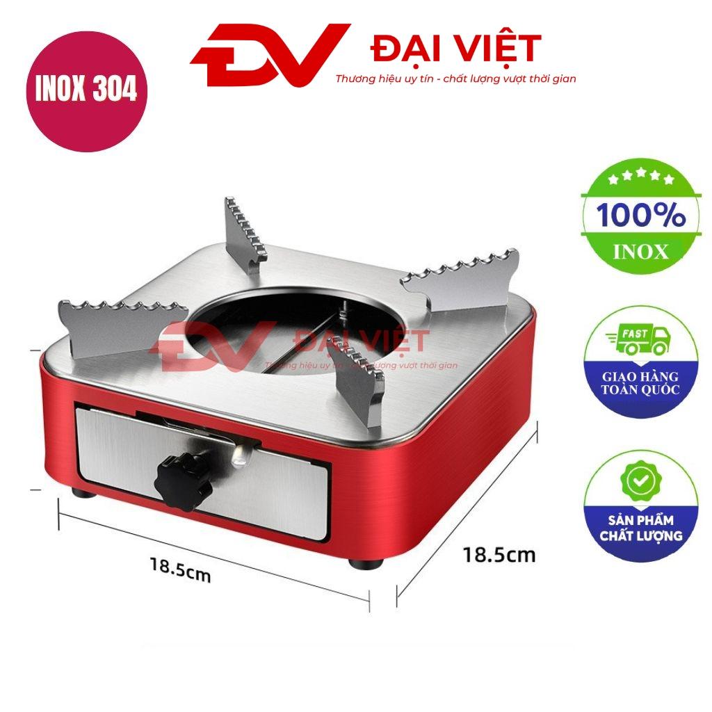 bếp cồn inox vuông màu đỏ 18x8.5cm