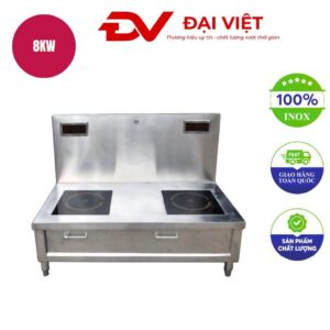 Bếp hầm đôi điện từ 8kw mặt phẳng kính vuông