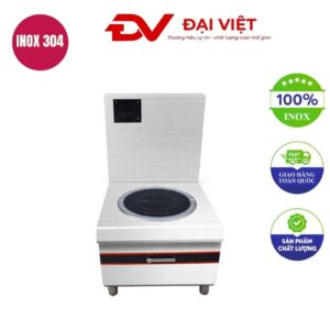 Bếp hầm đơn điện từ 15kw mặt phẳng kính tròn 700x800x550mm