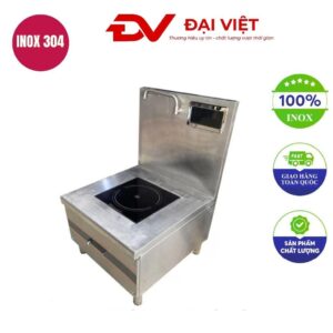 Bếp hầm đơn điện từ 15kw mặt phẳng kính vuông 600x750x500mm