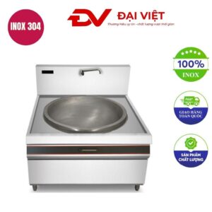 Bếp xào đơn điện từ 15kw mặt lõm xào trực tiếp phi 800