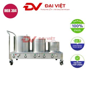 Bộ 3 nồi nấu phở mâm nhiệt 30L - 100L - 120L điện liền