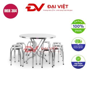 Bộ bàn ăn inox 4 ghế