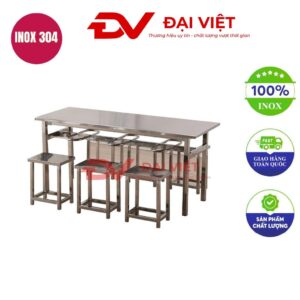 bộ bàn ăn inox 6 ghế