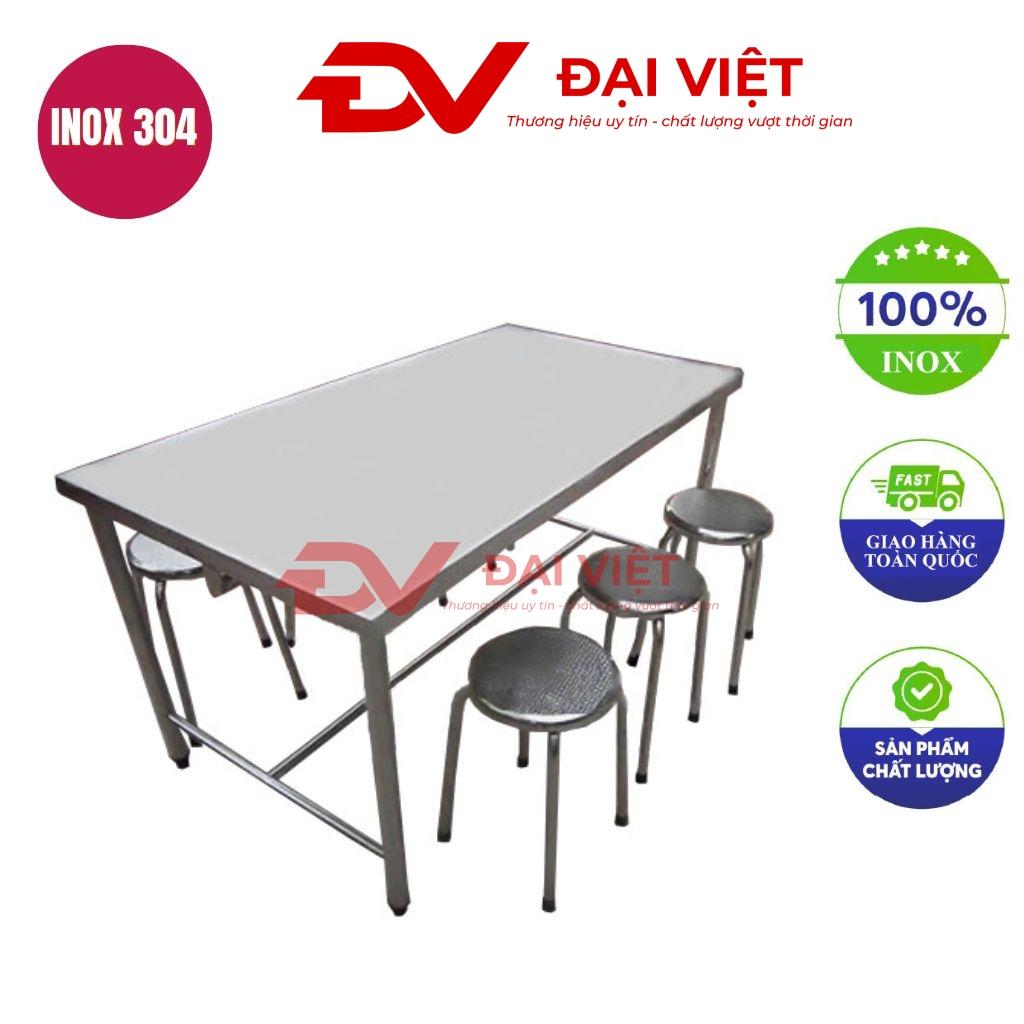 Bộ bàn ăn inox 6 ghế 1.5m