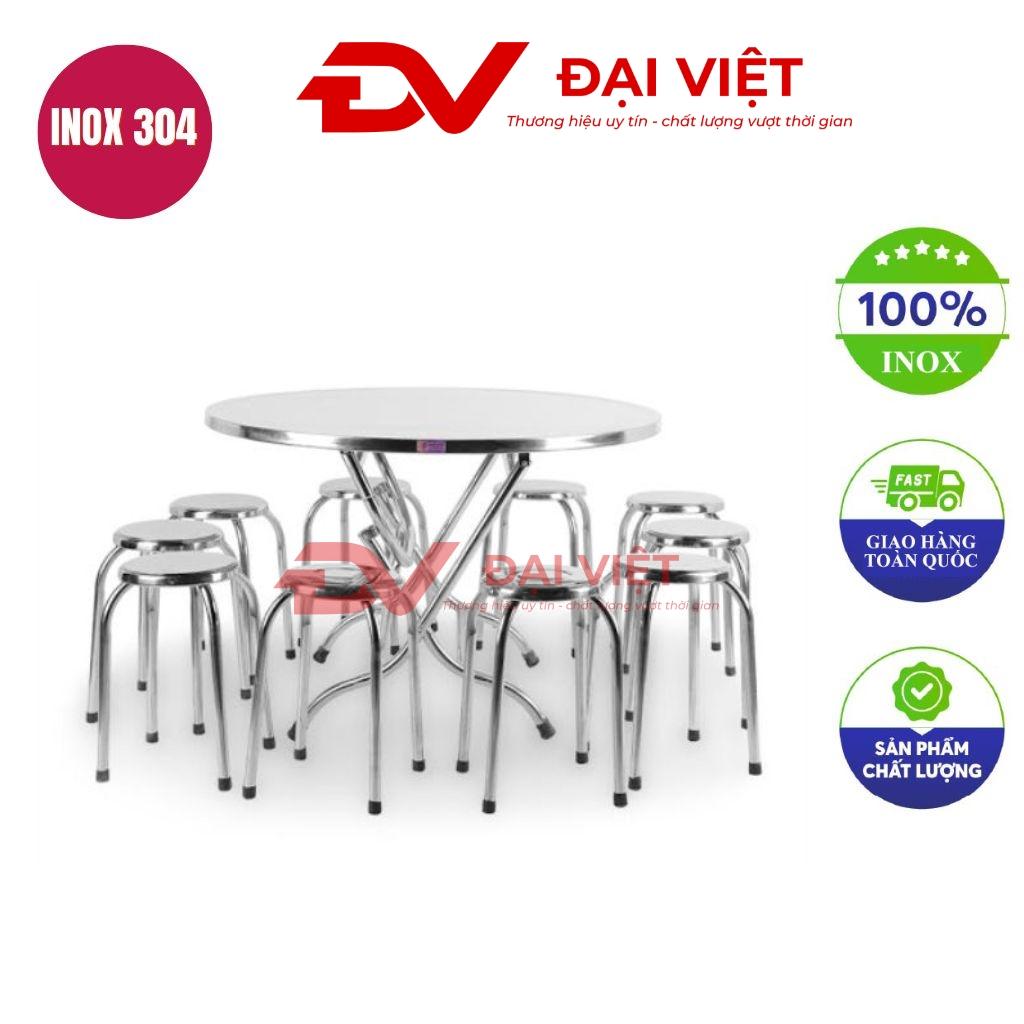 Bộ bàn ghế ăn inox 1200x800mm
