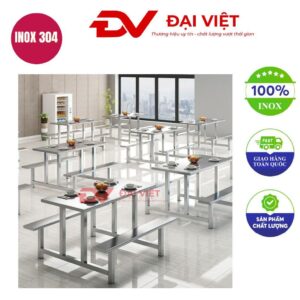 Bộ bàn ghế inox dài