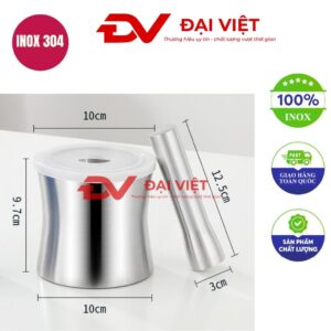 bộ cối chày inox 10x9.7cm