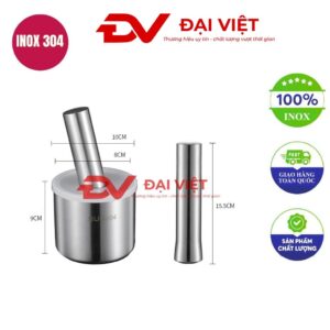 bộ cối chày inox 10x9cm