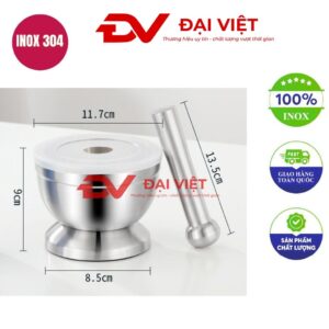 bộ cối chày inox 11.7x9cm