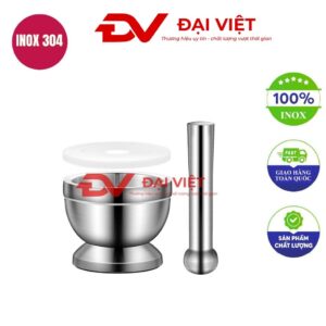 bộ cối chày inox 12.5x8cm