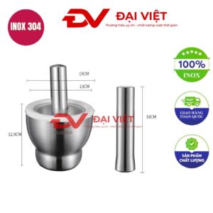 bộ cối chày inox 15x12.8cm