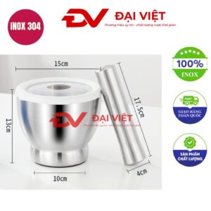 bộ cối chày inox 15x13cm