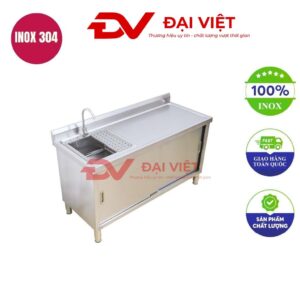 Bồn rửa tay inox 1 ngăn có chân 1450x600x800mm