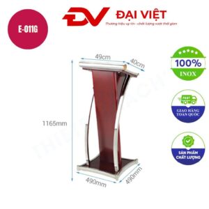 Bục phát biểu kiểu Mỹ vàng khung inox trắng E-011G