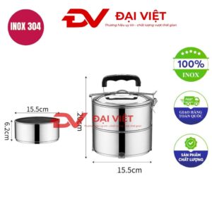 camen inox 2 ngăn 15x20cm