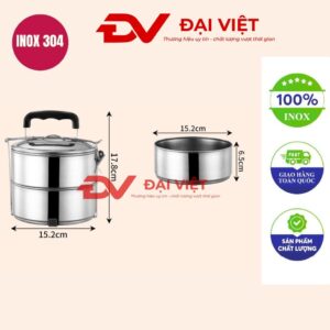 camen inox 2 ngăn 16x17cm