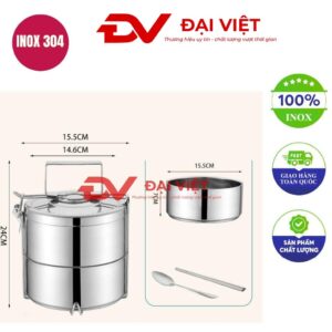 camen inox 2 ngăn 16x24cm