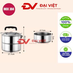 camen inox 2 ngăn 18x21cm