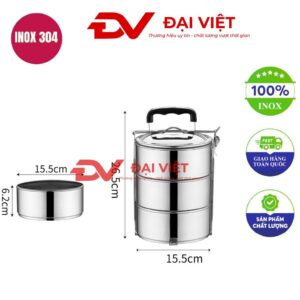 camen inox 3 ngăn 16x26cm