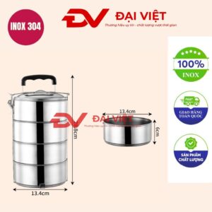 camen inox 4 ngăn 14x28cm
