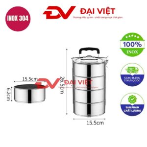 camen inox 4 ngăn 16x26cm