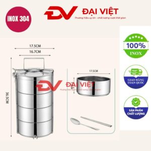 camen inox 4 ngăn 18x36cm