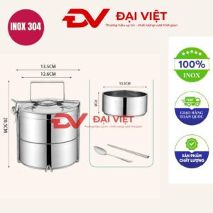Camen Inox giữ nhiệt 2 ngăn 14x20cm