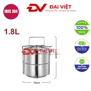 camen inox giữ nhiệt 2 ngăn 15x22cm