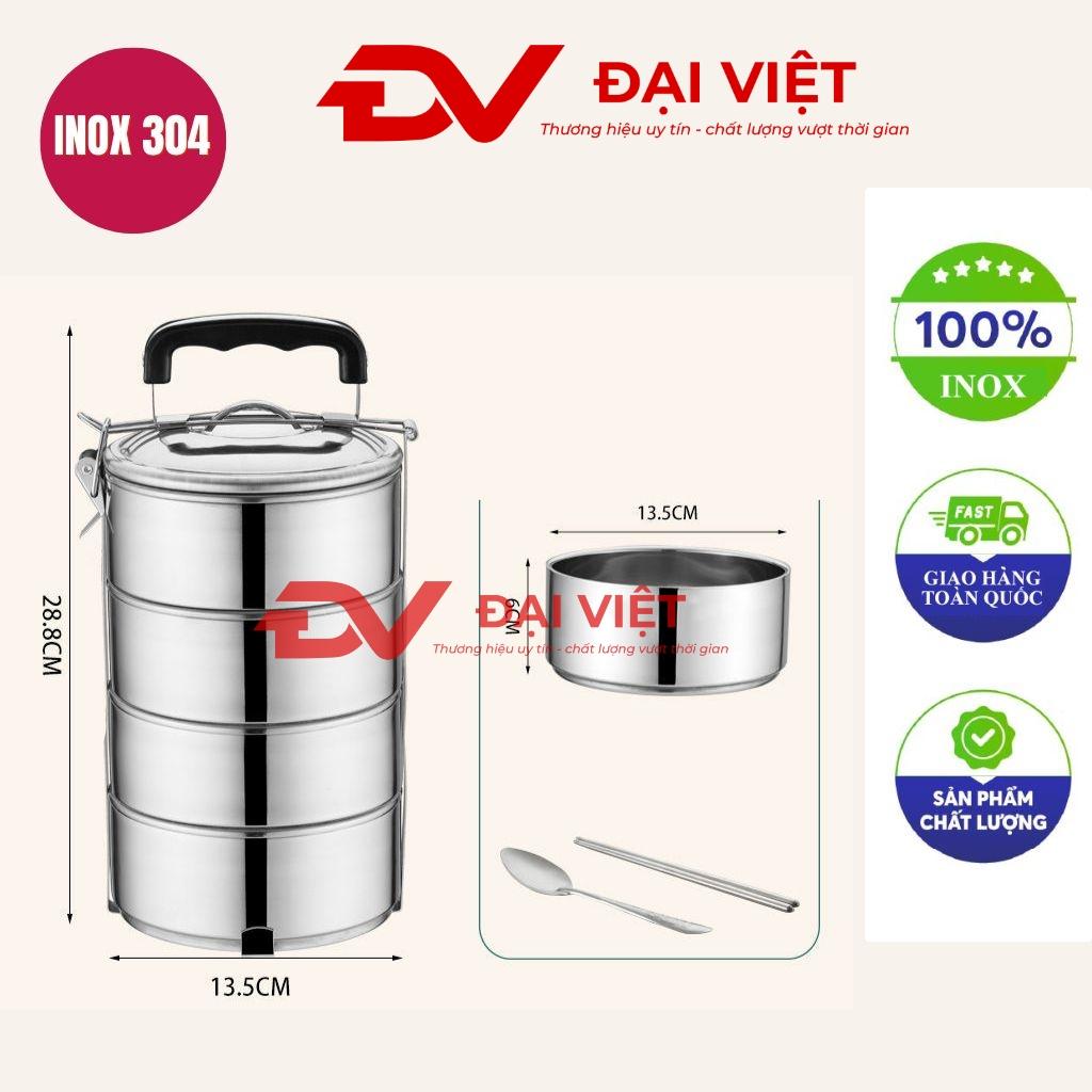 Camen Inox giữ nhiệt 4 ngăn 14x28cm