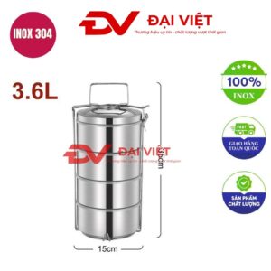 camen inox giữ nhiệt 4 ngăn 15x35cm