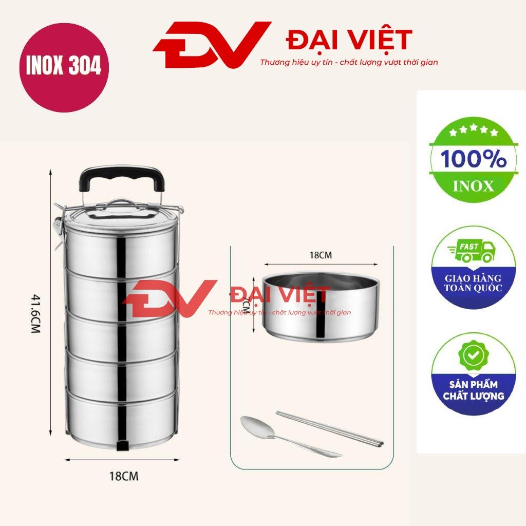 Camen Inox giữ nhiệt 5 ngăn 18x41cm