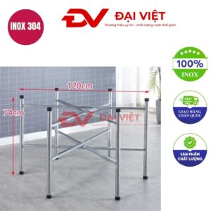 chân bàn inox 120x74cm