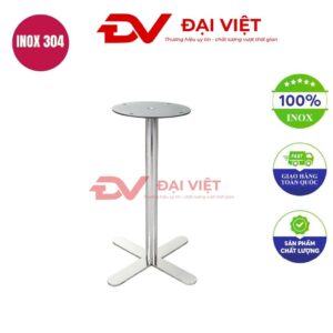 chân bàn inox 4 chấu mặt tròn 260x480mm