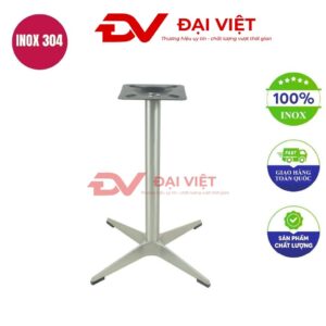 chân bàn inox 4 chấu mặt vuông 660x720mm