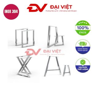 chân bàn inox 430x400mm