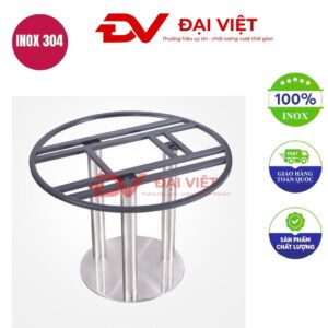 chân bàn inox tròn 3 trụ