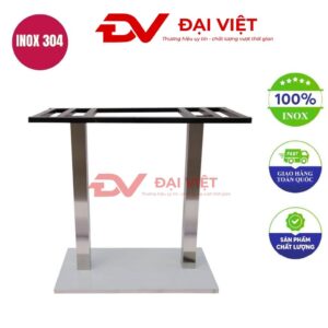 chân bàn inox trụ đôi 700x400x720mm