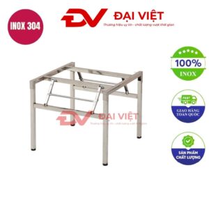 chân bàn inox vuông gấp gọn 75x75x73cm
