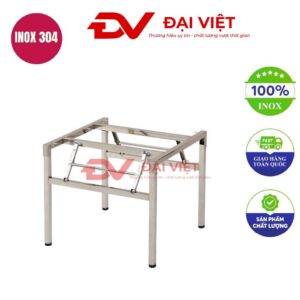 chân bàn inox vuông gấp gọn 85x85x73cm